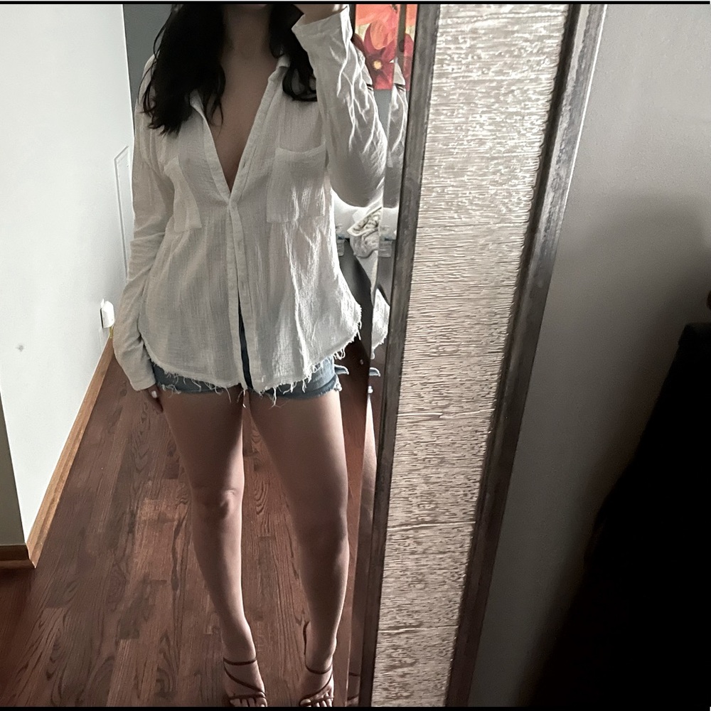 Take the Long Way Home White Button Up Top